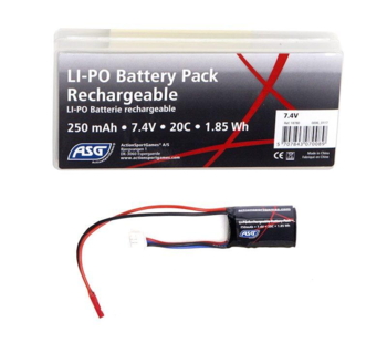 LI-PO Batteri, 7,4V 250 mAh, 20C, (HPA)