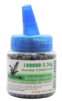 1000stk 0.36g Bio kugler - sort