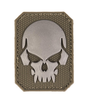 PVC Skull Patch - Oliven Grøn